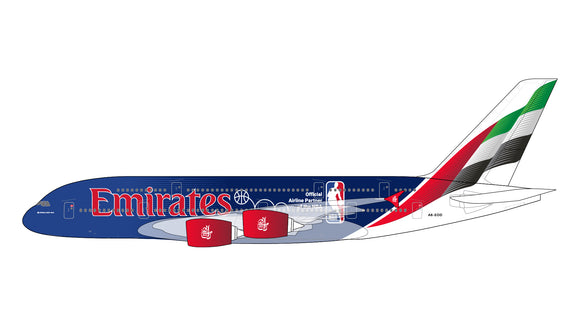 Pre-Order - GJUAE2271 - Gemini Jets 1/400 Emirates Airbus A380 “Official Partner of The NBA” - A6-EOD