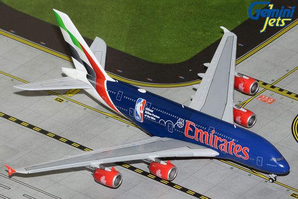 GJUAE2271 - Gemini Jets 1/400 Emirates Airbus A380 “Official Partner of The NBA” - A6-EOD