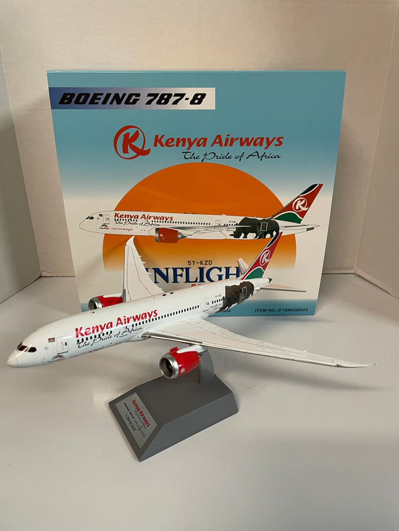 IF788KQ0923 - Inflight 1/200 Kenya Airways Boeing 787-8 Dreamliner (With Stand) - 5Y-KZD