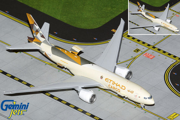 GJETD2146 - Gemini Jets 1/400 Etihad Cargo Boeing 777-200LRF “Interactive Series” - A6-DDE